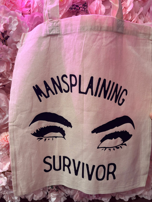 “Mansplaining survivor”tote bag